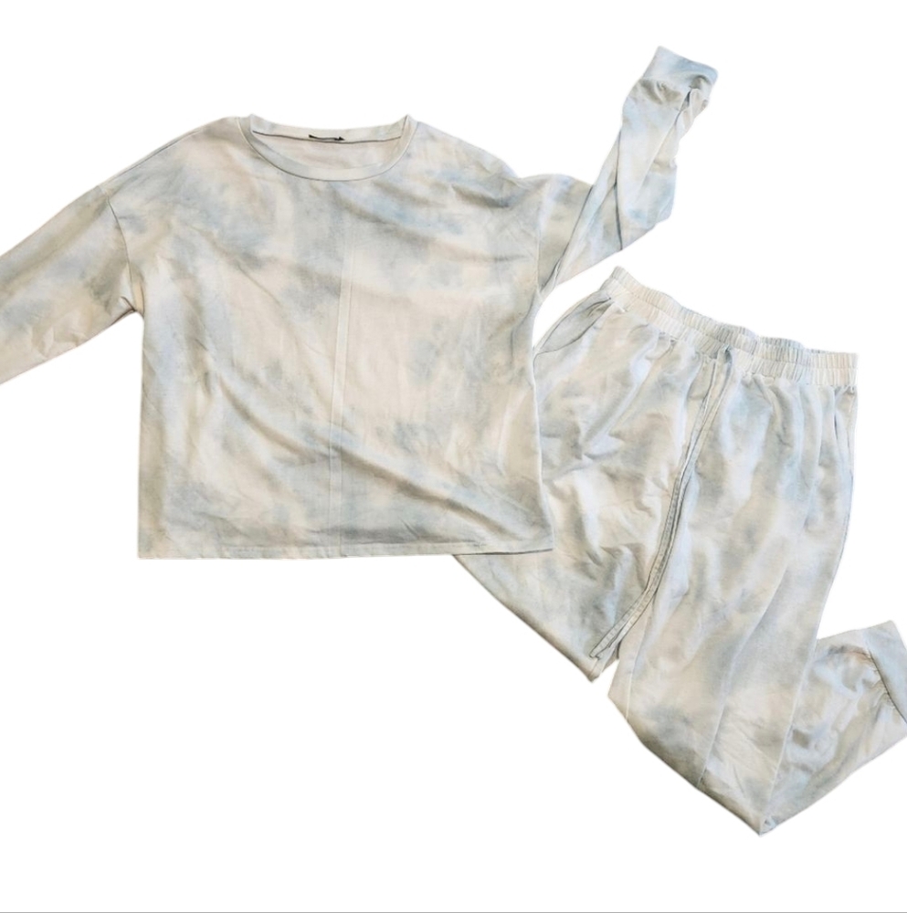 PrettyGarden Cloud-Blue Tie-Dye Lounge Set Women's XL